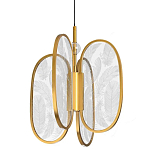 Люстра с гравировкой на акриловых плафонах Gravyura Bronze D 33 см варинант исполнения - 1 | Loft Concept в Новосибирске