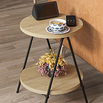 Стол приставной с 2-мя круглыми столешницами из дерева ESSEL OAK варинант исполнения - 4 | Loft Concept в Новосибирске