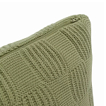 Подушка из хлопка рельефной вязки зеленого цвета Eden Line варинант исполнения - 2 | Loft Concept в Новосибирске