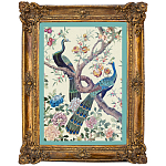 Постер в раме в стиле шинуазри Павлины на дереве Chinoiserie Imperial Garden Peacocks on a Tree Poster варинант исполнения - 1 | Loft Concept в Новосибирске