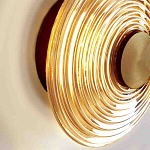 Бра с рельефным круглым плафоном янтарного цвета Savio Glass Disc Light варинант исполнения - 3 | Loft Concept в Новосибирске