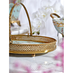 Блюдо овальное с ручкой и голубым фарфоровым дном с цветочным рисунком Blue Garden варинант исполнения - 4 | Loft Concept в Новосибирске