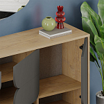 Комод цвета древесины с 3-мя дверцами и выдвижным ящиком темно-серого цвета SPARK CONSOLE OAK ANTHRACITE варинант исполнения - 4 | Loft Concept в Новосибирске