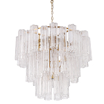 Люстра круглая многоярусная с прозрачными подвесками из стекла Hexagon Tube Light варинант исполнения - 1 | Loft Concept в Новосибирске