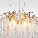 Люстра подвесная с изогнутыми золотистыми элементами и хрустальными подвесками FAIRYTREE Light варинант исполнения - 3 | Loft Concept в Новосибирске