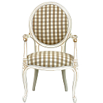 Стул с подлокотниками и круглой спинкой  Checkered Upholstery Chair обивка в клетку варинант исполнения - 2 | Loft Concept в Новосибирске