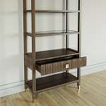 Стеллаж Elsa Dreams Walnut со стеклянными полками и ящиком варинант исполнения - 3 | Loft Concept в Новосибирске