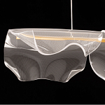 Люстра линейная с 3-мя белыми волнистыми плафонами Wave Line варинант исполнения - 6 | Loft Concept в Новосибирске