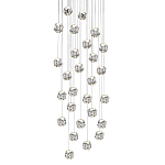 Люстра каскадня с 27-ю прозрачными шарообразными подвесами Bubbles Bocci варинант исполнения - 1 | Loft Concept в Новосибирске