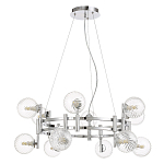 Люстра подвесная с 12-ю рельефными прозрачными плафонами из стекла и основанием цвета Хром Perforated Glass Bubbles варинант исполнения - 1 | Loft Concept в Новосибирске