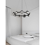 Люстра подвесная светодиодная в форме кольца Gray Ring Chandelier варинант исполнения - 1 | Loft Concept в Новосибирске