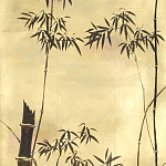 Обои ручная роспись Bamboo Quicksilver on Warm Gold gilded tea paper варинант исполнения - 1 | Loft Concept в Новосибирске