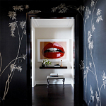 Обои ручная роспись Bamboo Special Colourway on Pitch dyed silk варинант исполнения - 1 | Loft Concept в Новосибирске