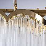 Люстра прямоугольная на цепях с прозрачными трубками и волнистым краем Nembus варинант исполнения - 7 | Loft Concept в Новосибирске