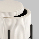 Молочный пуф на черных ножках SANJAY варинант исполнения - 3 | Loft Concept в Новосибирске