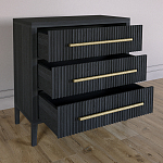 Комод Primo с 3 выдвижными ящиками Черный дуб варинант исполнения - 5 | Loft Concept в Новосибирске