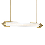 Подвесной светильник линейный золотого цвета с длинной цилиндрической стеклянной трубкой Eurofase варинант исполнения - 1 | Loft Concept в Новосибирске