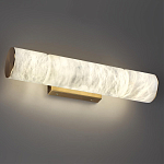 Бра с цилиндрическим плафоном из белого алебастра на прямоугольном основании Латунь Cryptocrystalline Stone варинант исполнения - 2 | Loft Concept в Новосибирске