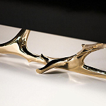 Дизайнерский комод чёрный глянцевый с основанием в виде золотых ветвей Meta Credenza  варинант исполнения - 2 | Loft Concept в Новосибирске