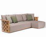 Дизайнерский уличный диван из массива дерева с плетеной спинкой PALINFRASCA Sofa варинант исполнения - 1 | Loft Concept в Новосибирске