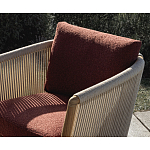 Дизайнерское уличное кресло из массива дерева с веревочной спинкой BOBOLI Armchair варинант исполнения - 3 | Loft Concept в Новосибирске