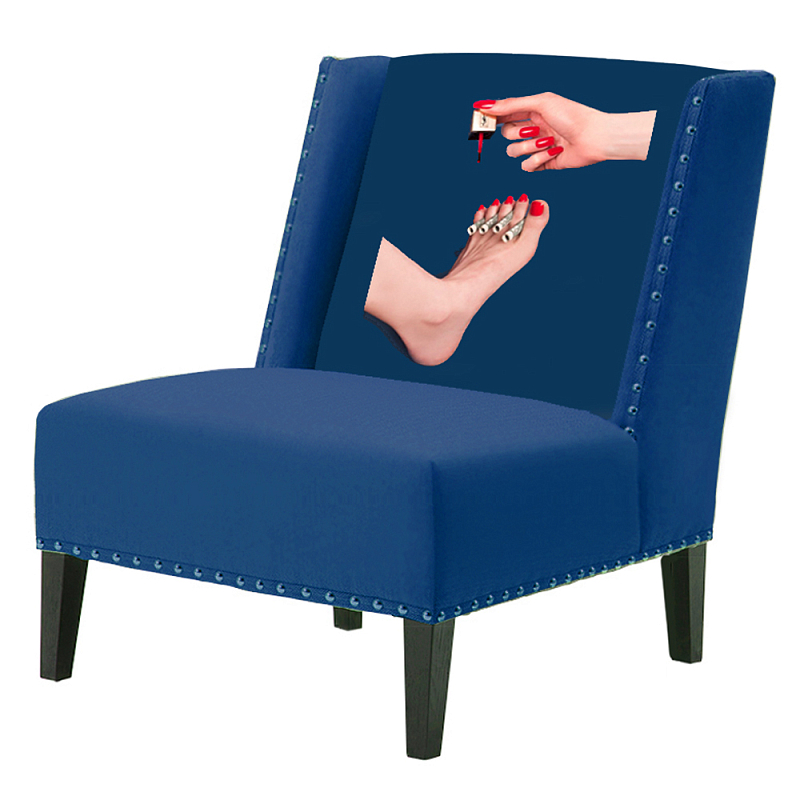 FUN Armchair "Pedicure" Blue Дизайнерское кресло с цветным принтом Сапфирово-синий в Новосибирске | Loft Concept 