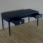 Письменный стол Elsa Dreams Blue Шпон дерево с двумя ящиками варинант исполнения - 3 | Loft Concept в Новосибирске