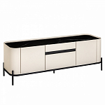 ТВ-тумба белая с чёрной столешницей с 2-мя дверками и ящиком San Marco варинант исполнения - 1 | Loft Concept в Новосибирске