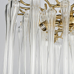 Люстра подвесная круглая в виде ветвей деревьев бронзового цвета с прозрачными подвесками-каплями Droplet Chandelier варинант исполнения - 5 | Loft Concept в Новосибирске