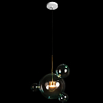 Подвесной светильник с прозрачными бирюзовыми стеклянными шарами и золотыми деталями Диаметр 43 Giopato & Coombes варинант исполнения - 2 | Loft Concept в Новосибирске