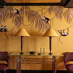 Обои с вышивкой ручной работы Étienne Original colourway on wool sateen варинант исполнения - 4 | Loft Concept в Новосибирске