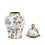 Ваза с нежным цветочным узором в пастельных тонах и крышкой с золотым акцентом Chinoiserie Ceramics варинант исполнения - 2 | Loft Concept в Новосибирске