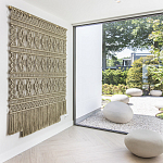 Панно на стену плетеное Макраме бежевый цвет  варинант исполнения - 6 | Loft Concept в Новосибирске