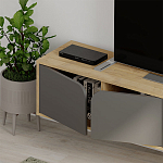 ТВ-тумба подвесная цвета древесины с 4-мя темно-серыми дверцами SPARK TV STAND OAK ANTHRACITE варинант исполнения - 4 | Loft Concept в Новосибирске