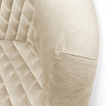 Барный стул со спинкой и подлокотниками на 4-х деревянных ножках Кремовый Велюр Ava Charm варинант исполнения - 4 | Loft Concept в Новосибирске