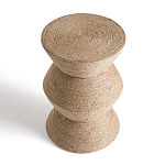 Приставной стол с отделкой из джута Juti D30 см варинант исполнения - 3 | Loft Concept в Новосибирске