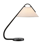 Настольная лампа с черным каркасом и белым тканевым абажуром в форме конуса Stylish Solution варинант исполнения - 3 | Loft Concept в Новосибирске