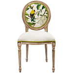 Стул бежевый из натурального бука с изображением птиц и цветов Blooming Birds варинант исполнения - 1 | Loft Concept в Новосибирске