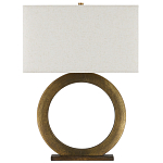 Настольная лампа с корпусом в форме кольца и прямоугольным абажуром French Ring варинант исполнения - 5 | Loft Concept в Новосибирске