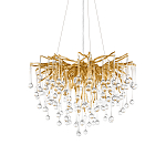 Люстра подвесная с прозрачными стеклянными подвесками в форме капель Диаметр 60 см Droplet Chandelier варинант исполнения - 6 | Loft Concept в Новосибирске