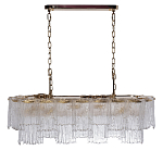 Люстра подвесная прямоугольная из рифленого стекла Fluted Glass Chandelier варинант исполнения - 2 | Loft Concept в Новосибирске