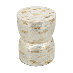 Приставной столик с мозаичным рисунком из раковин устриц Bone Inlay варинант исполнения - 4 | Loft Concept в Новосибирске