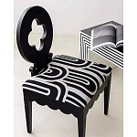 Дизайнерский стул с круглой деревянной спинкой Black and White Clover варинант исполнения - 7 | Loft Concept в Новосибирске