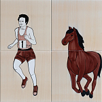 Дизайнерская плитка Конь бегун варинант исполнения - 1 | Loft Concept в Новосибирске