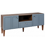 ТВ-тумба серая из массива бука с 2-мя дверками и ящиком Wenge Light варинант исполнения - 1 | Loft Concept в Новосибирске