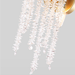 Бра с хрустальными прозрачными подвесками и круглым основанием золотого цвета FAIRYTREE Light варинант исполнения - 4 | Loft Concept в Новосибирске