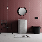 Настенное зеркало круглой формы в черной металлической раме BUBBLE MIRROR BLACK варинант исполнения - 1 | Loft Concept в Новосибирске