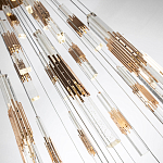 Люстра с прямоугольными плафонами из хрусталя Esme Rectangular Crystal Gold Chandelier варинант исполнения - 3 | Loft Concept в Новосибирске