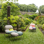 Дизайнерское разноцветное кресло на металлическом каркасе с подставкой для ног Poltronova Plasma Armchair варинант исполнения - 12 | Loft Concept в Новосибирске