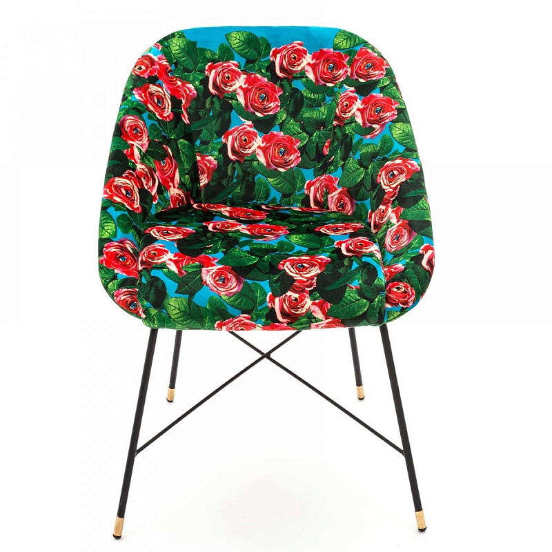 Кресло Seletti Padded Chair Roses Мульти Черный в Новосибирске | Loft Concept 